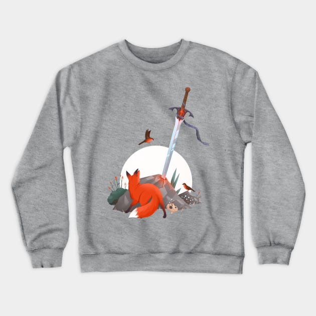 Fox and the Sword Crewneck Sweatshirt by Anniko_story